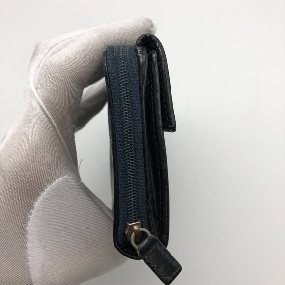 Christian Dior Monogram Wallet Blue Oblique Canvas Bifold Zip Rectangle - Picture 7 of 16